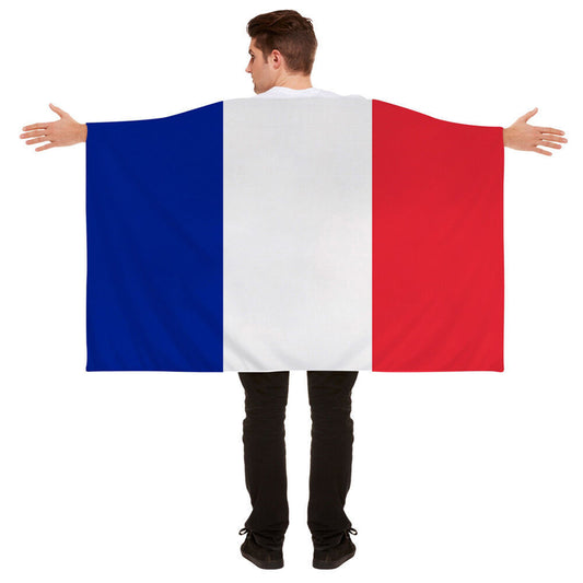 Wearable National Flag Cape | Large Body Flag & Cheering Banner for Sports Fans & Supporters (90x150cm)