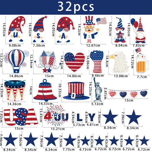32PCS USA Patriotic Sticker Pack for World Cup & July 4th