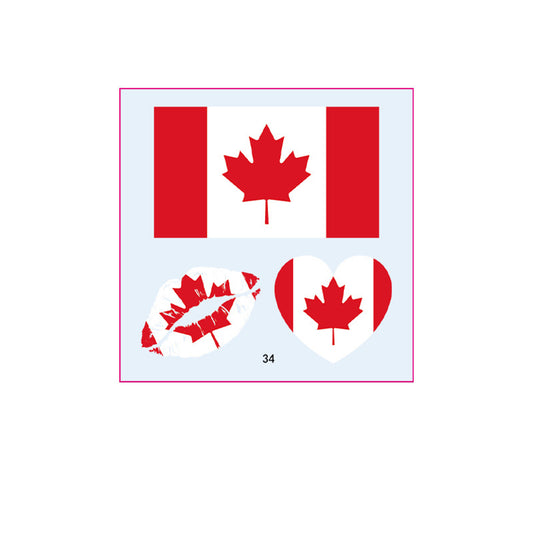 50PCS Premium National Flag Temporary Tattoos | 60x60mm Waterproof Fan Face Stickers