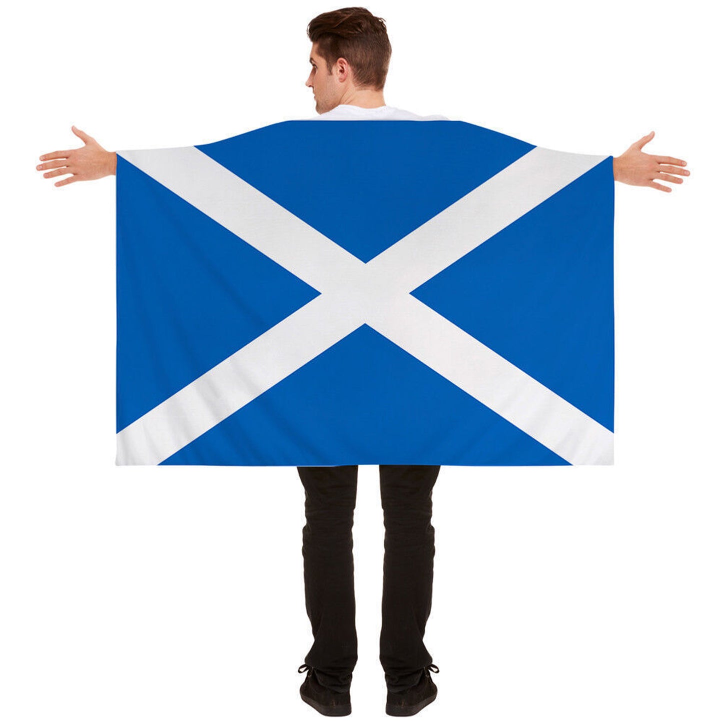 Wearable National Flag Cape | Large Body Flag & Cheering Banner for Sports Fans & Supporters (90x150cm)