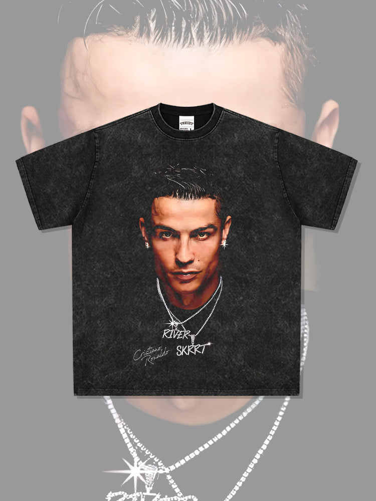 Creative Character Graphic T-Shirt – 300G Heavyweight Cotton Oversized Streetwear Tee