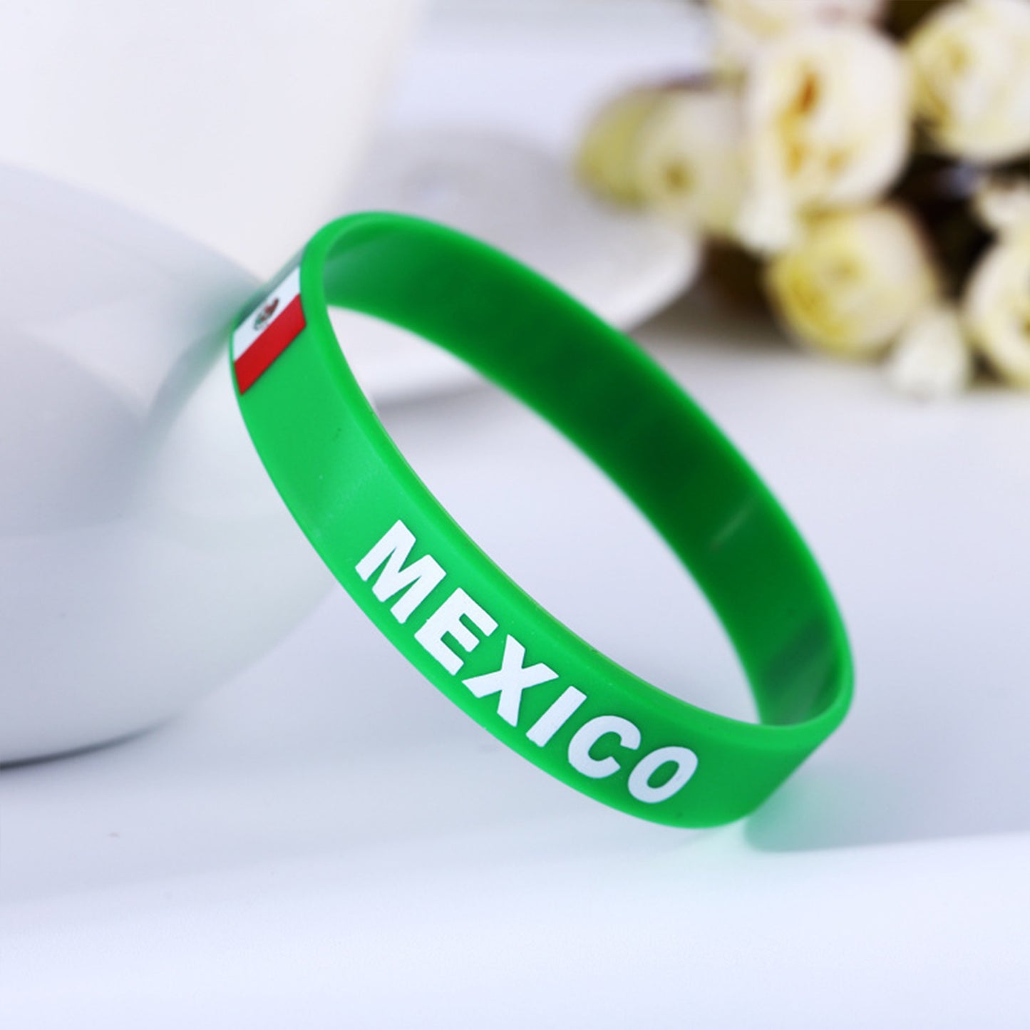 National Flag Silicone Wristband | Premium Embossed Team Colors Bracelet