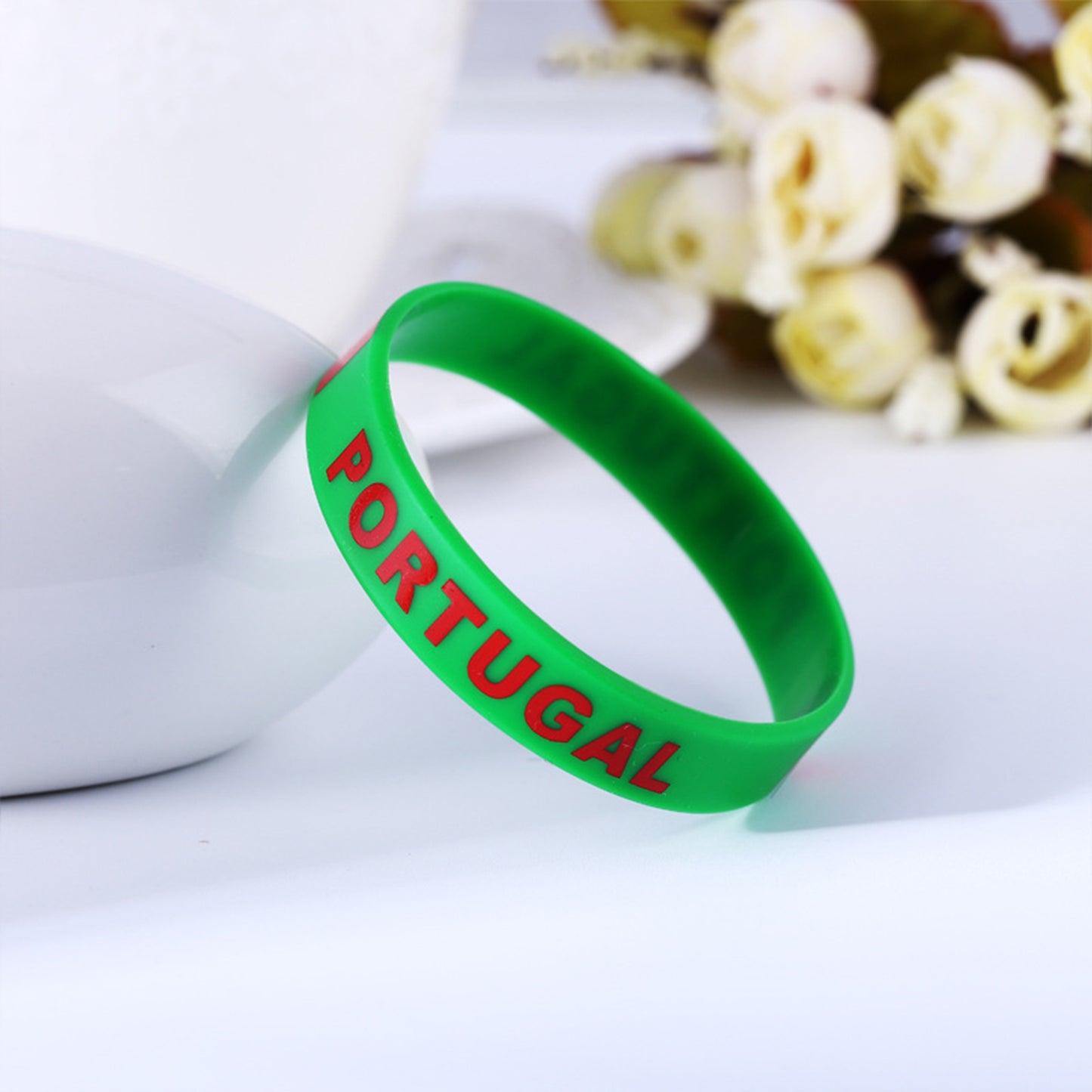 National Flag Silicone Wristband | Premium Embossed Team Colors Bracelet