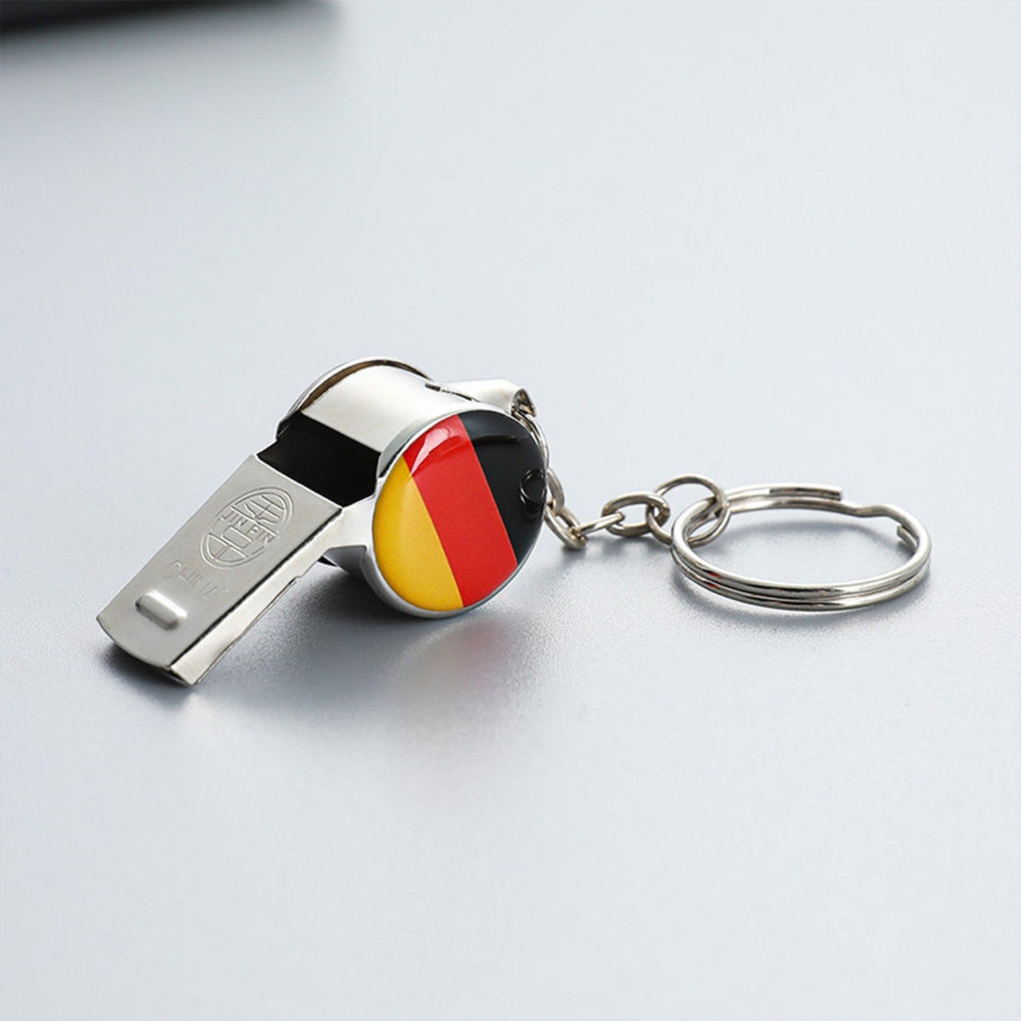 National Flag Cheering Whistle | Loud Metal Noise Maker for Sports Fans