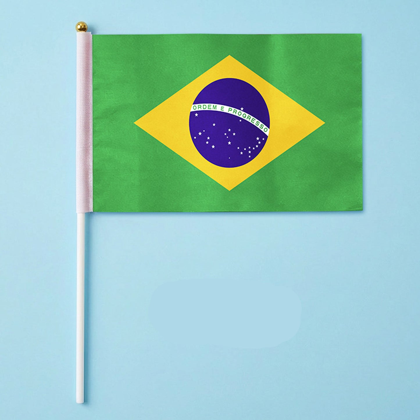 Handheld National Flag with Stick | Small Cheering Banner for Football Fans & World Cup Support (14x21cm)