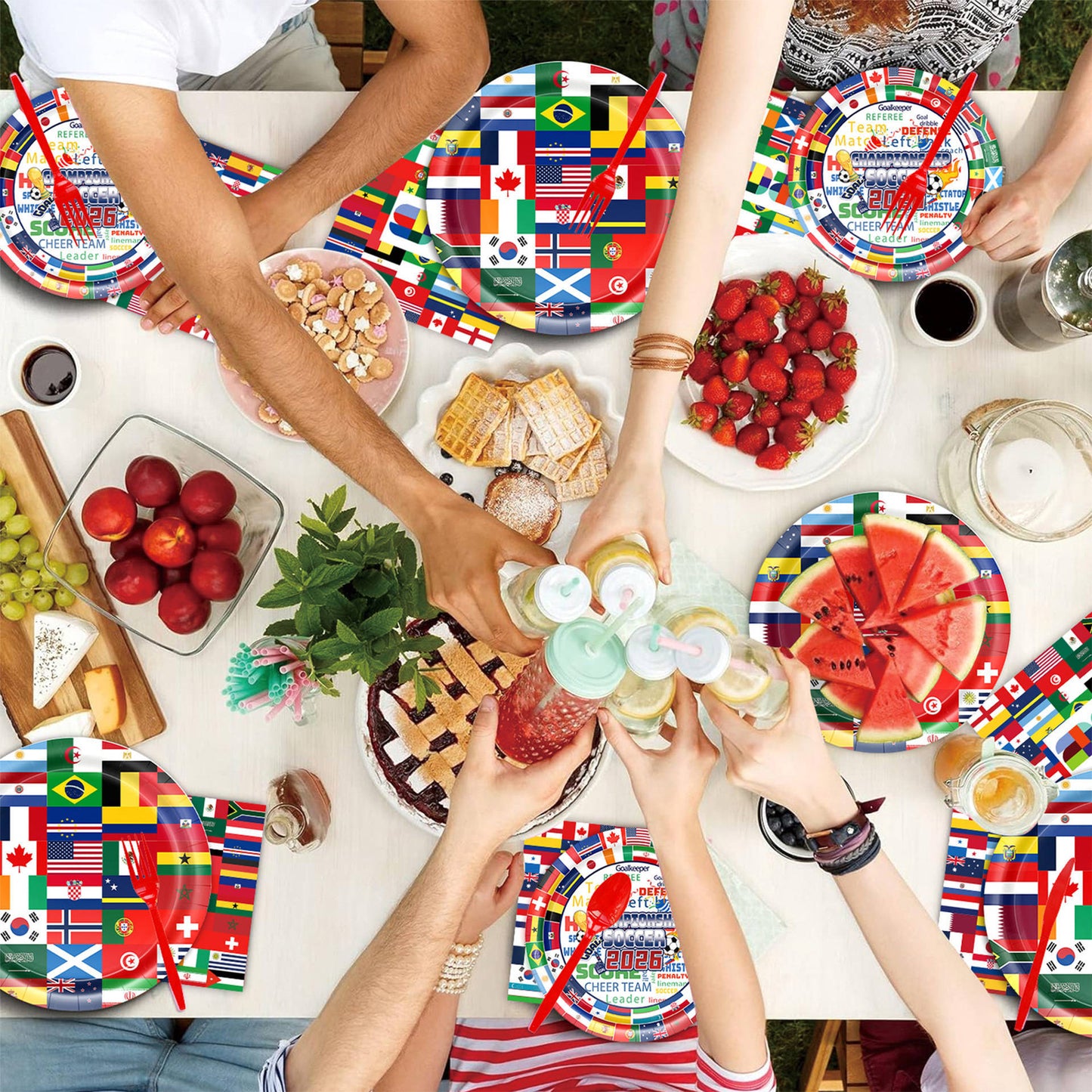 World Cup 2026 Party Tableware Set | Soccer Disposable Kit for 10 Guests