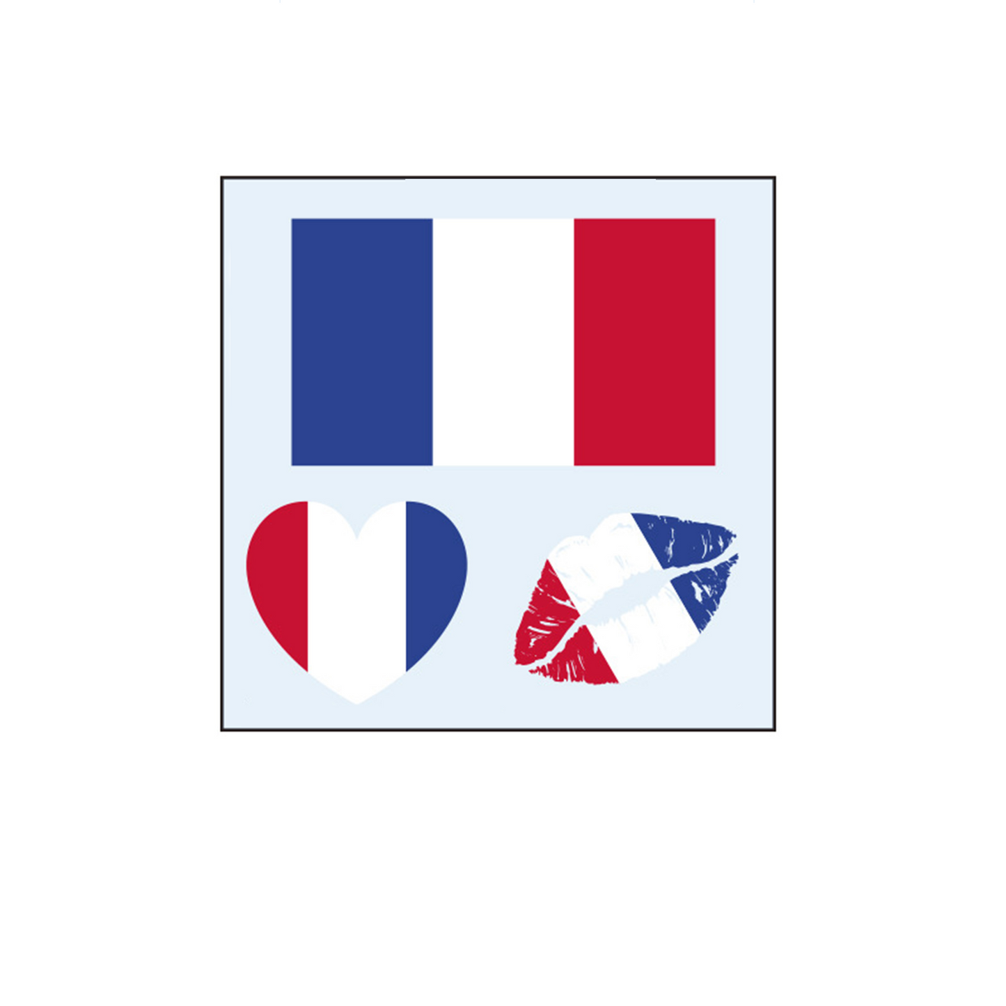 50PCS Premium National Flag Temporary Tattoos | 60x60mm Waterproof Fan Face Stickers