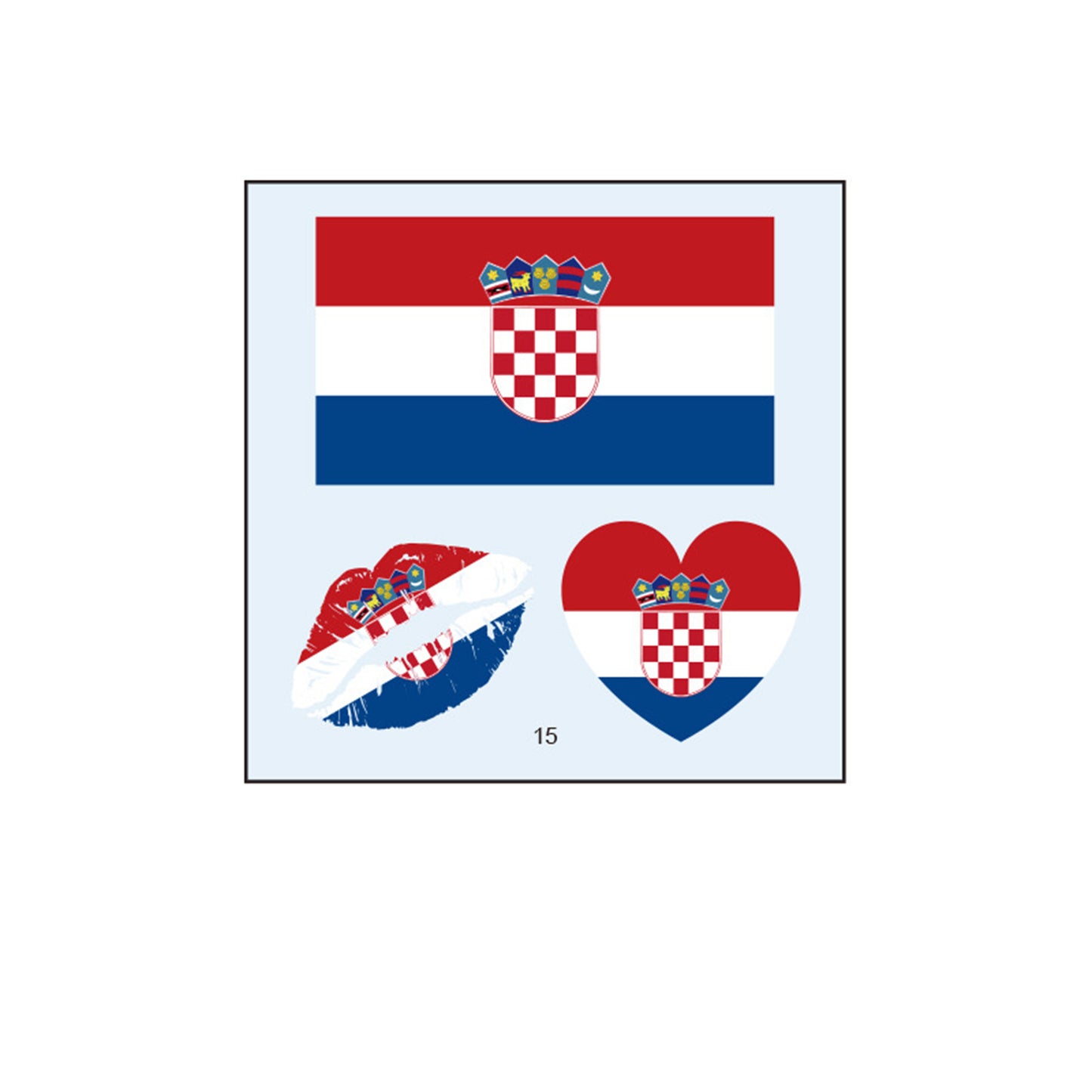 50PCS Premium National Flag Temporary Tattoos | 60x60mm Waterproof Fan Face Stickers