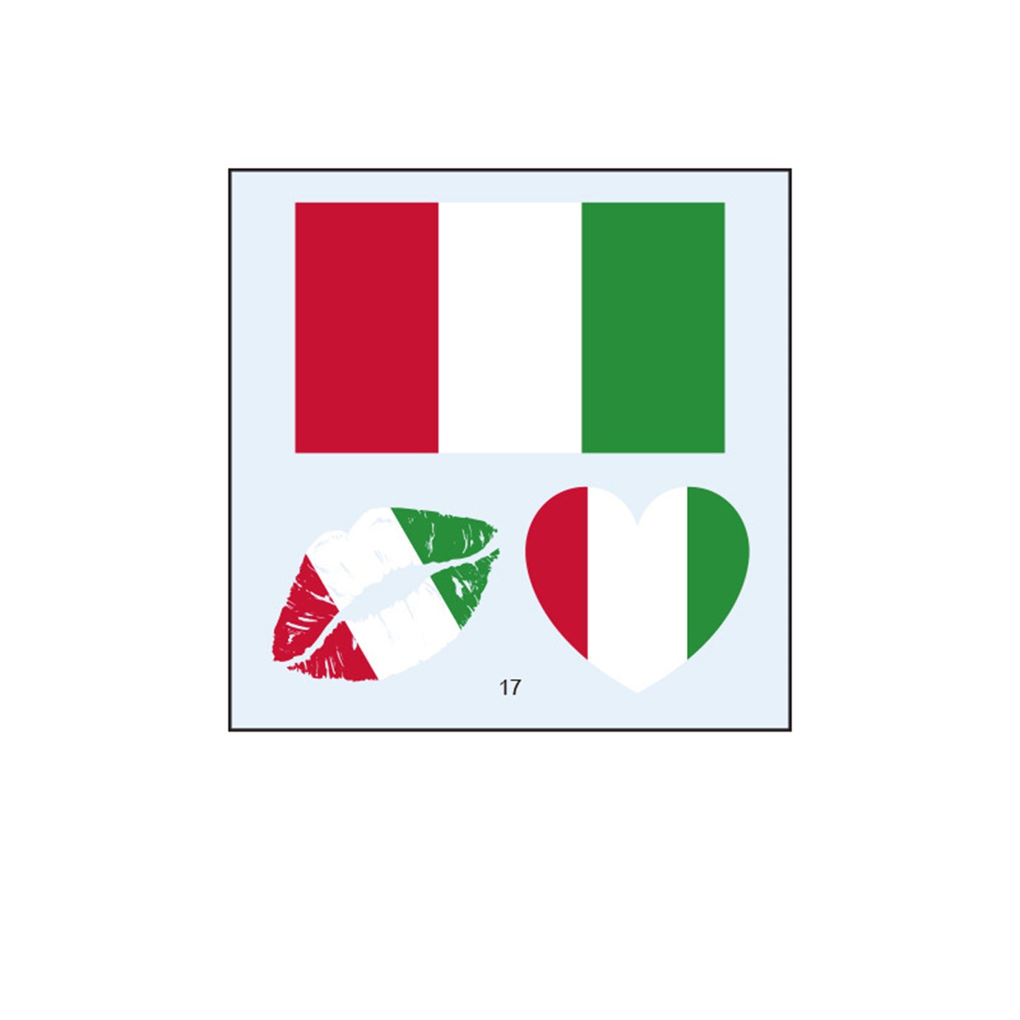 50PCS Premium National Flag Temporary Tattoos | 60x60mm Waterproof Fan Face Stickers