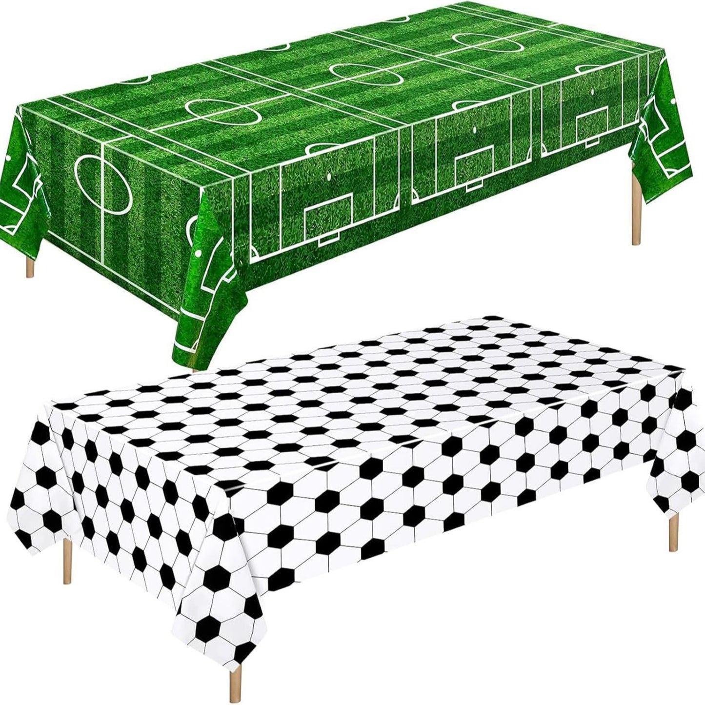 Soccer Ball Print Disposable Tablecloth | Large Waterproof Table Cover for World Cup & Sports Parties
