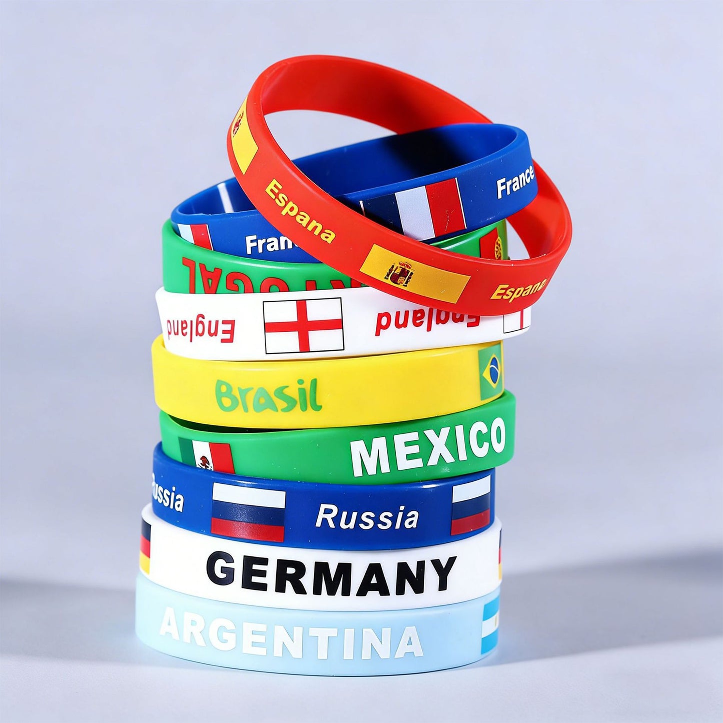 National Flag Silicone Wristband | Premium Embossed Team Colors Bracelet