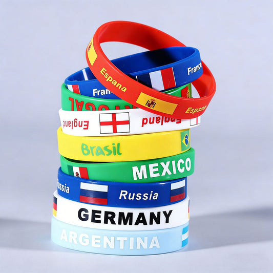 National Flag Silicone Wristband | Premium Embossed Team Colors Bracelet