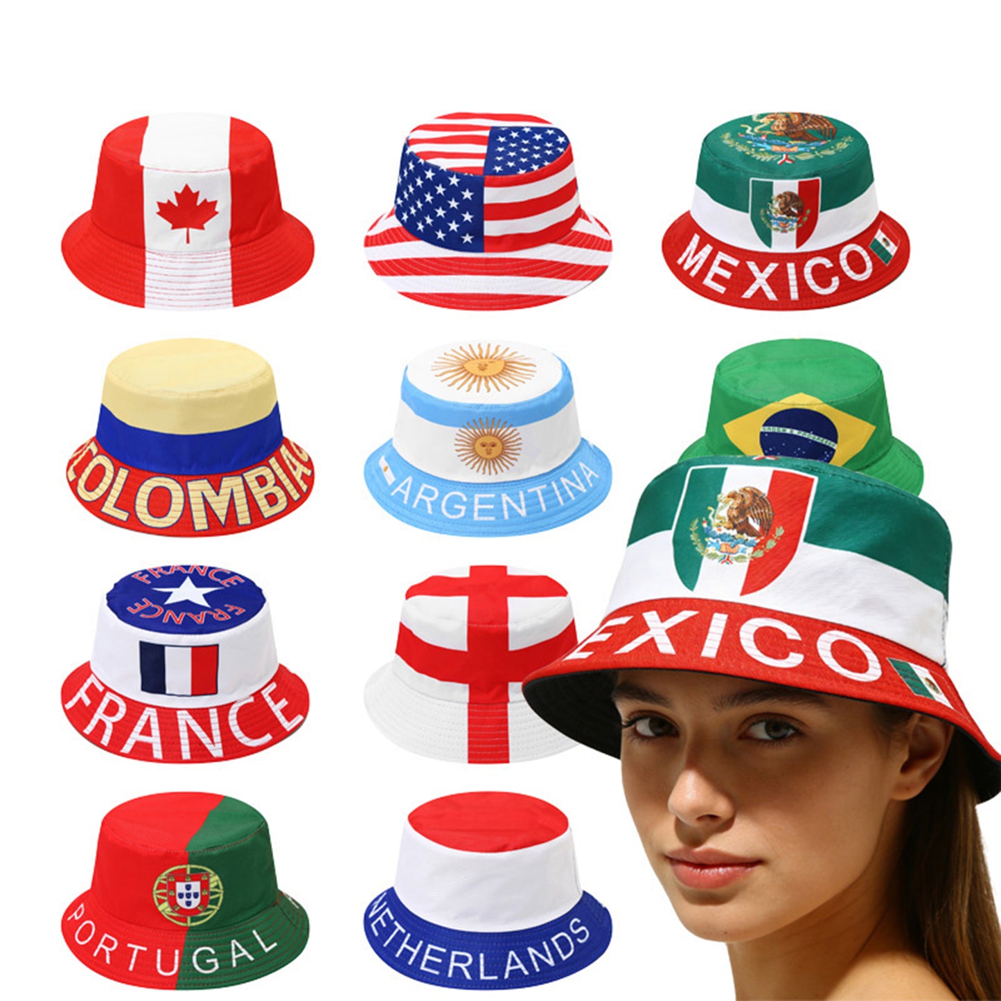 National Team Bucket Hat | Reversible Sun Protection Fisherman Cap for Soccer Fans & Outdoor Events