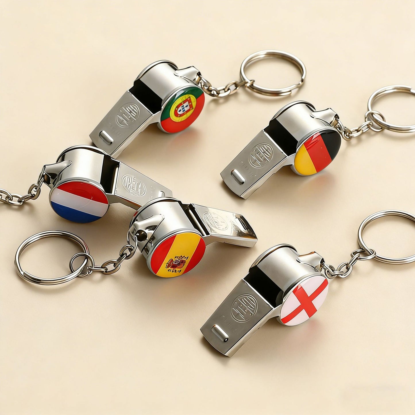 National Flag Cheering Whistle | Loud Metal Noise Maker for Sports Fans