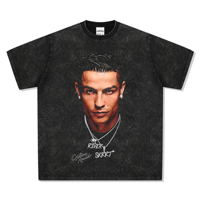 Creative Character Graphic T-Shirt – 300G Heavyweight Cotton Oversized Streetwear Tee