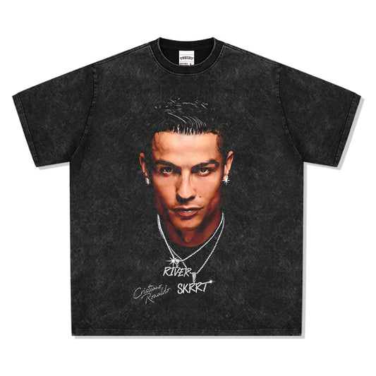 Creative Character Graphic T-Shirt – 300G Heavyweight Cotton Oversized Streetwear Tee