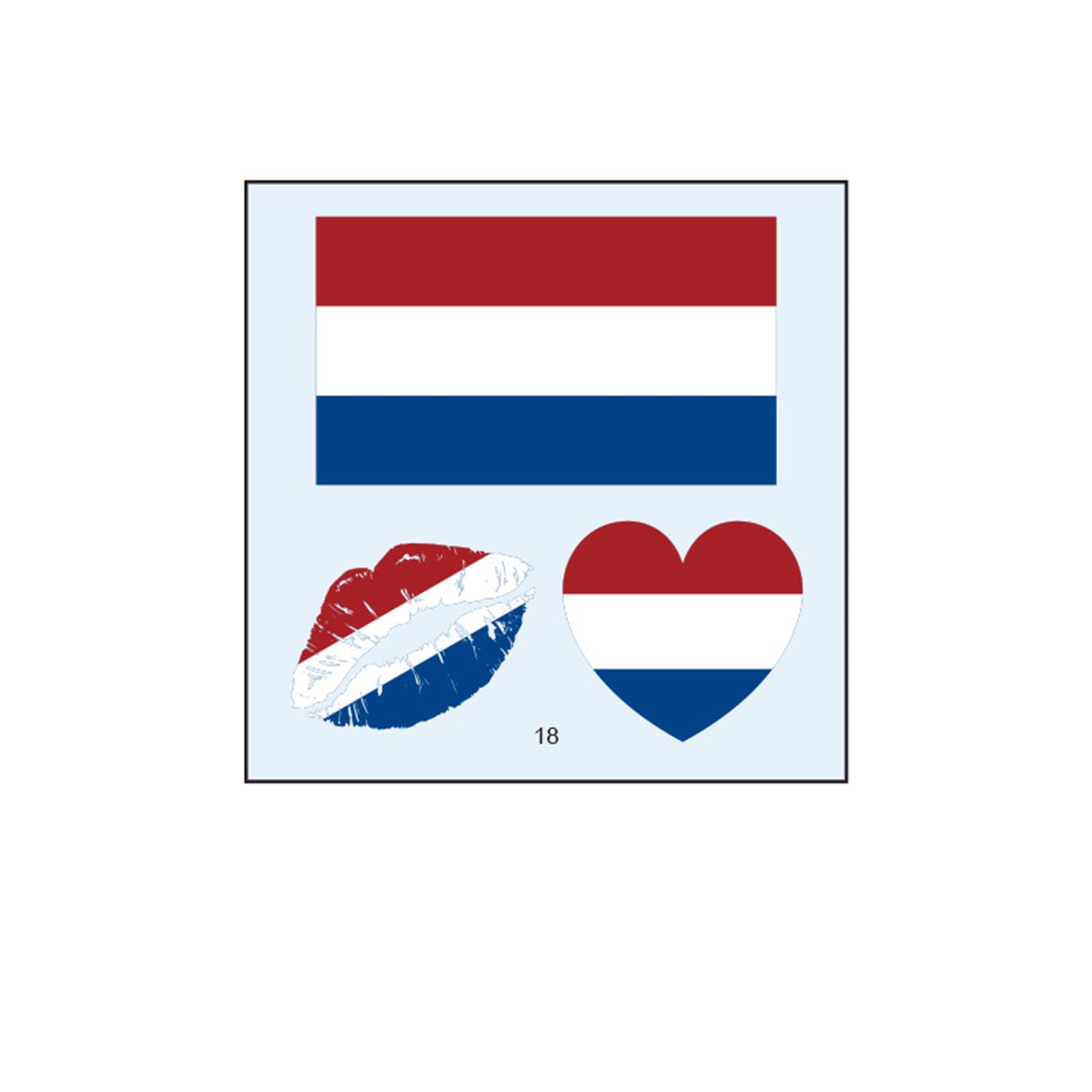 50PCS Premium National Flag Temporary Tattoos | 60x60mm Waterproof Fan Face Stickers