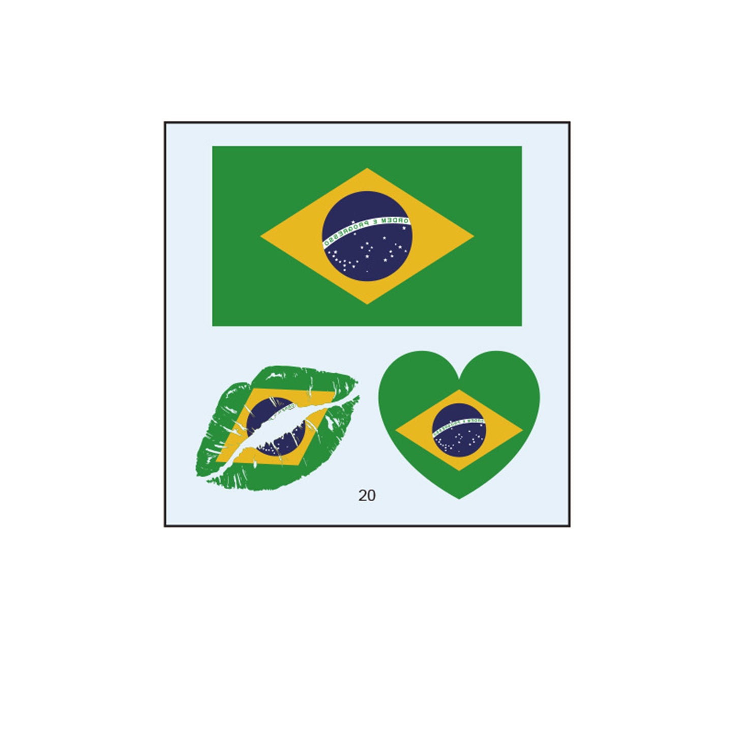 50PCS Premium National Flag Temporary Tattoos | 60x60mm Waterproof Fan Face Stickers