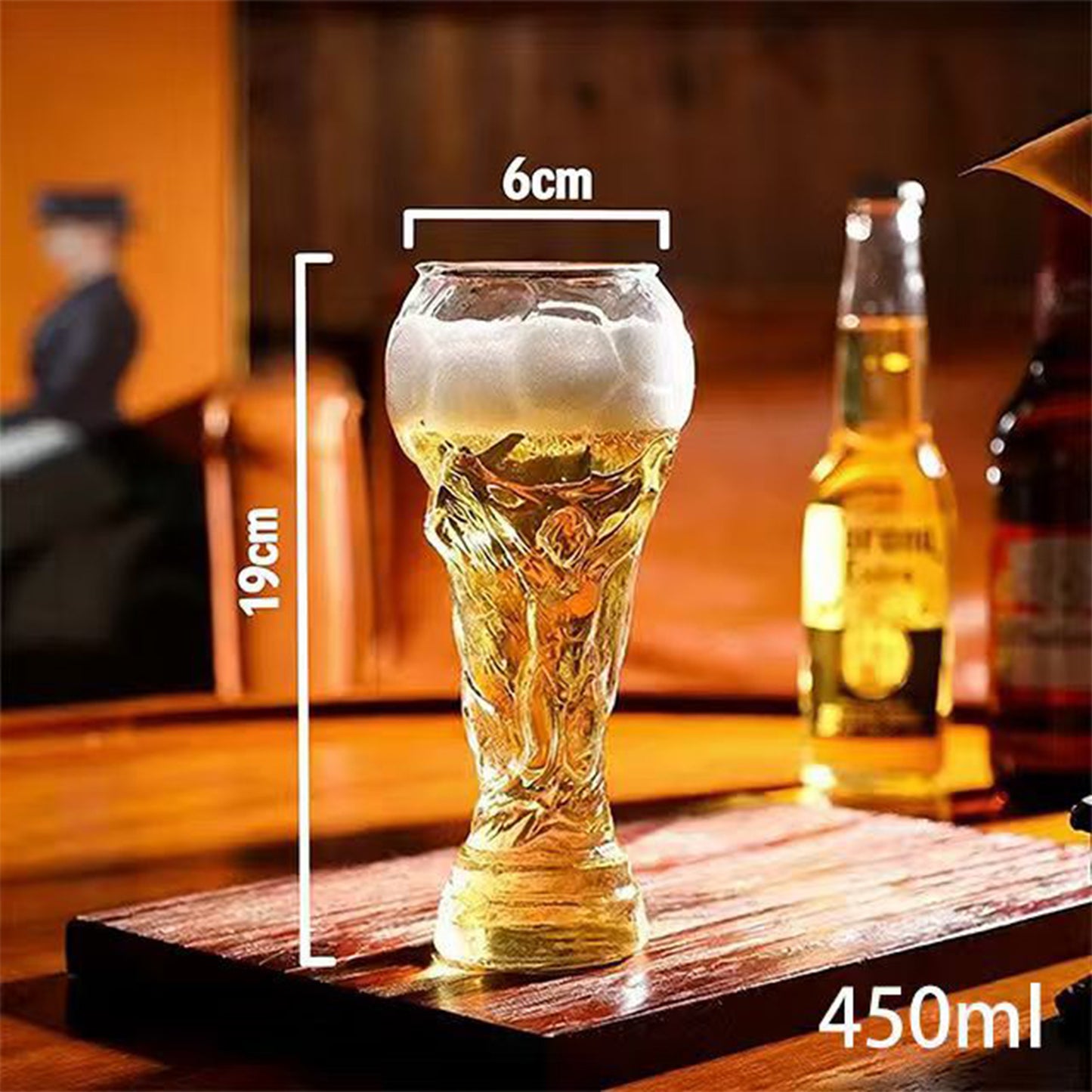World Cup Theme Beer Glass | Creative Football Shape Beer Mug (450ml/600ml/800ml) for Bar & Watch Parties