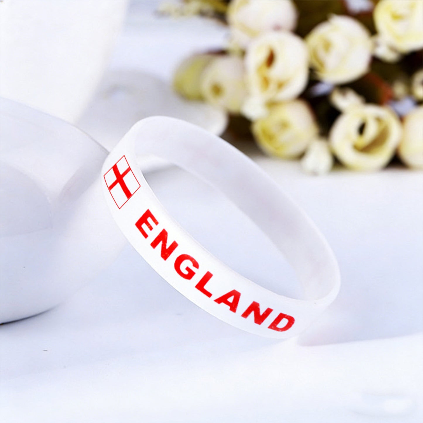 National Flag Silicone Wristband | Premium Embossed Team Colors Bracelet