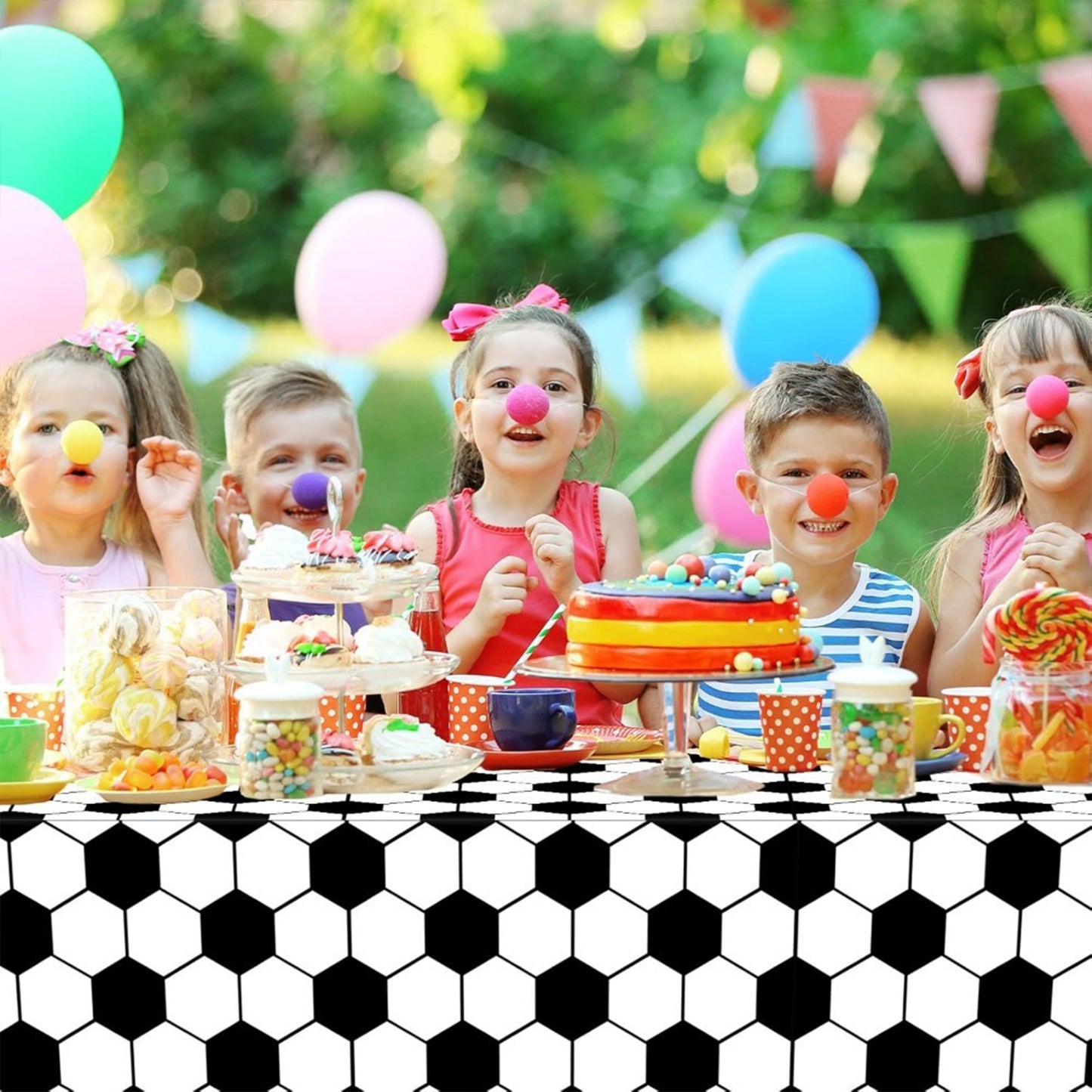 Soccer Ball Print Disposable Tablecloth | Large Waterproof Table Cover for World Cup & Sports Parties
