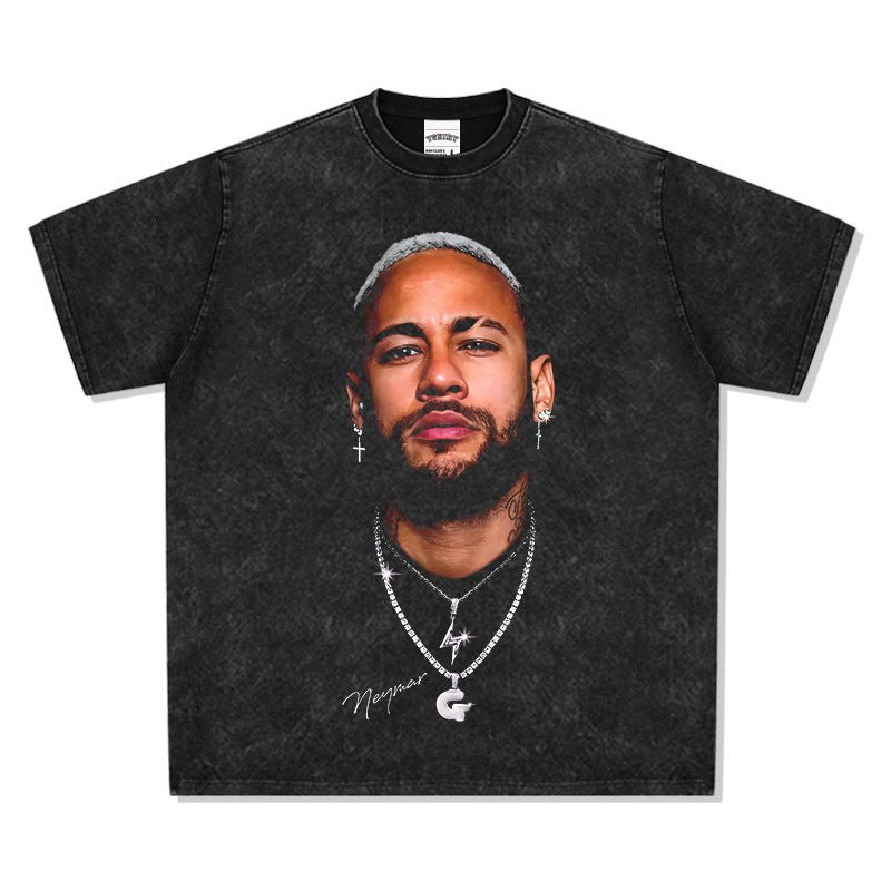 Creative Character Graphic T-Shirt – 300G Heavyweight Cotton Oversized Streetwear Tee