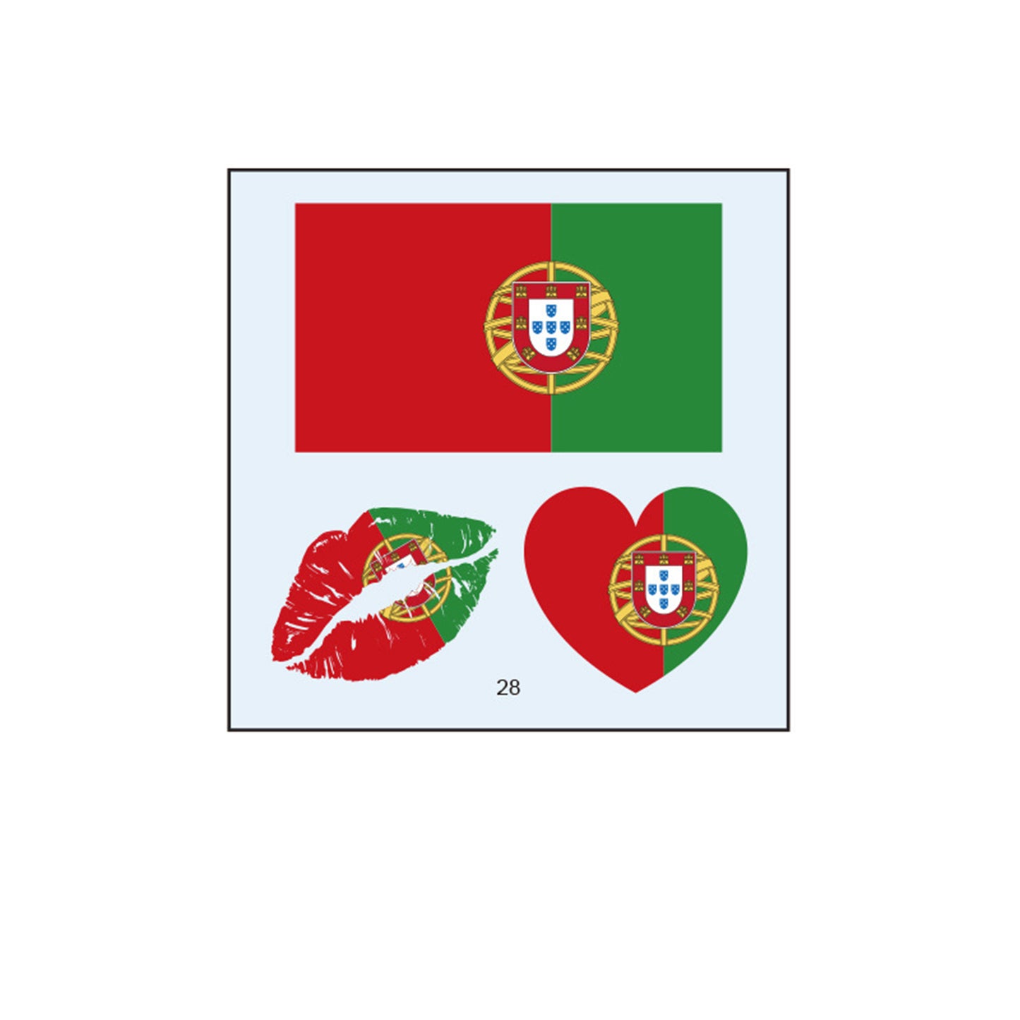 50PCS Premium National Flag Temporary Tattoos | 60x60mm Waterproof Fan Face Stickers