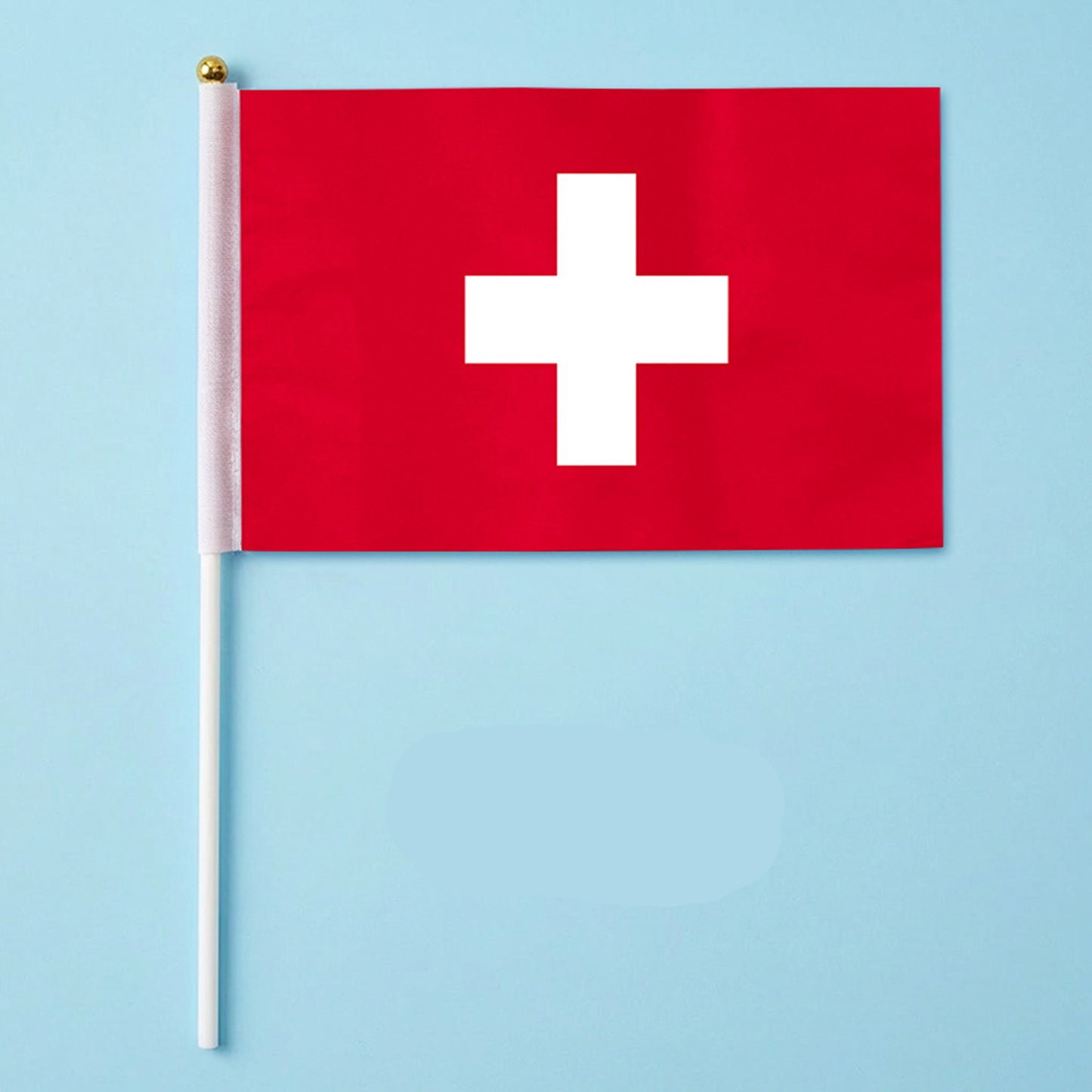 Handheld National Flag with Stick | Small Cheering Banner for Football Fans & World Cup Support (14x21cm)