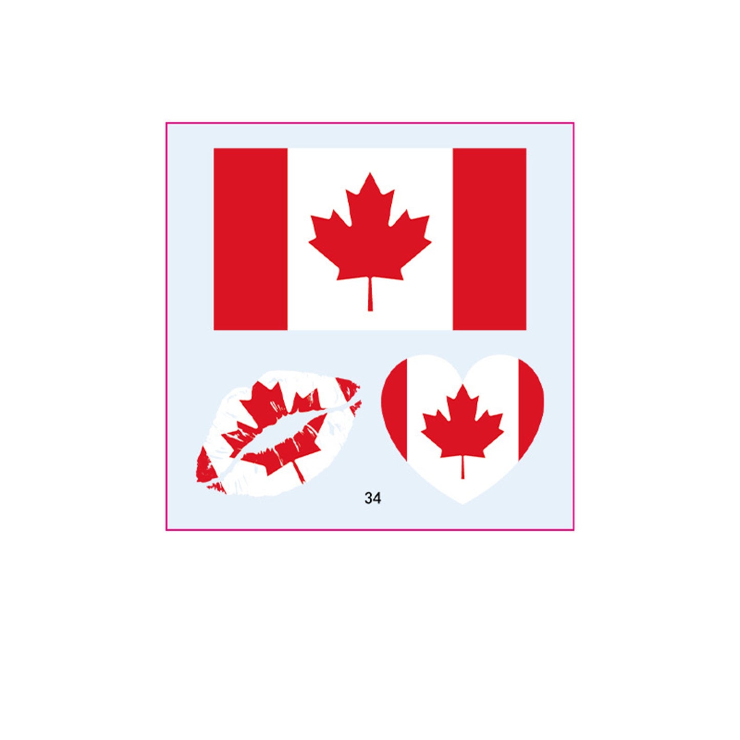 50PCS Premium National Flag Temporary Tattoos | 60x60mm Waterproof Fan Face Stickers