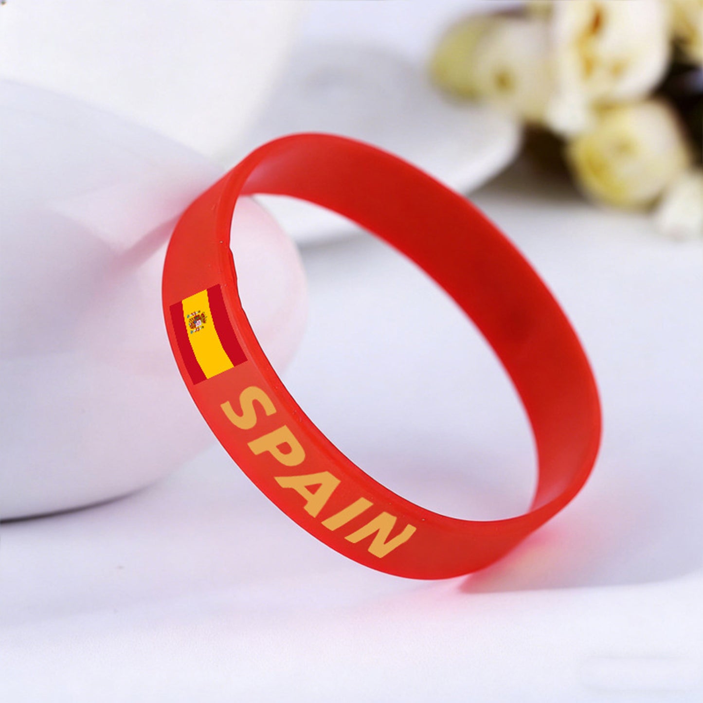 National Flag Silicone Wristband | Premium Embossed Team Colors Bracelet