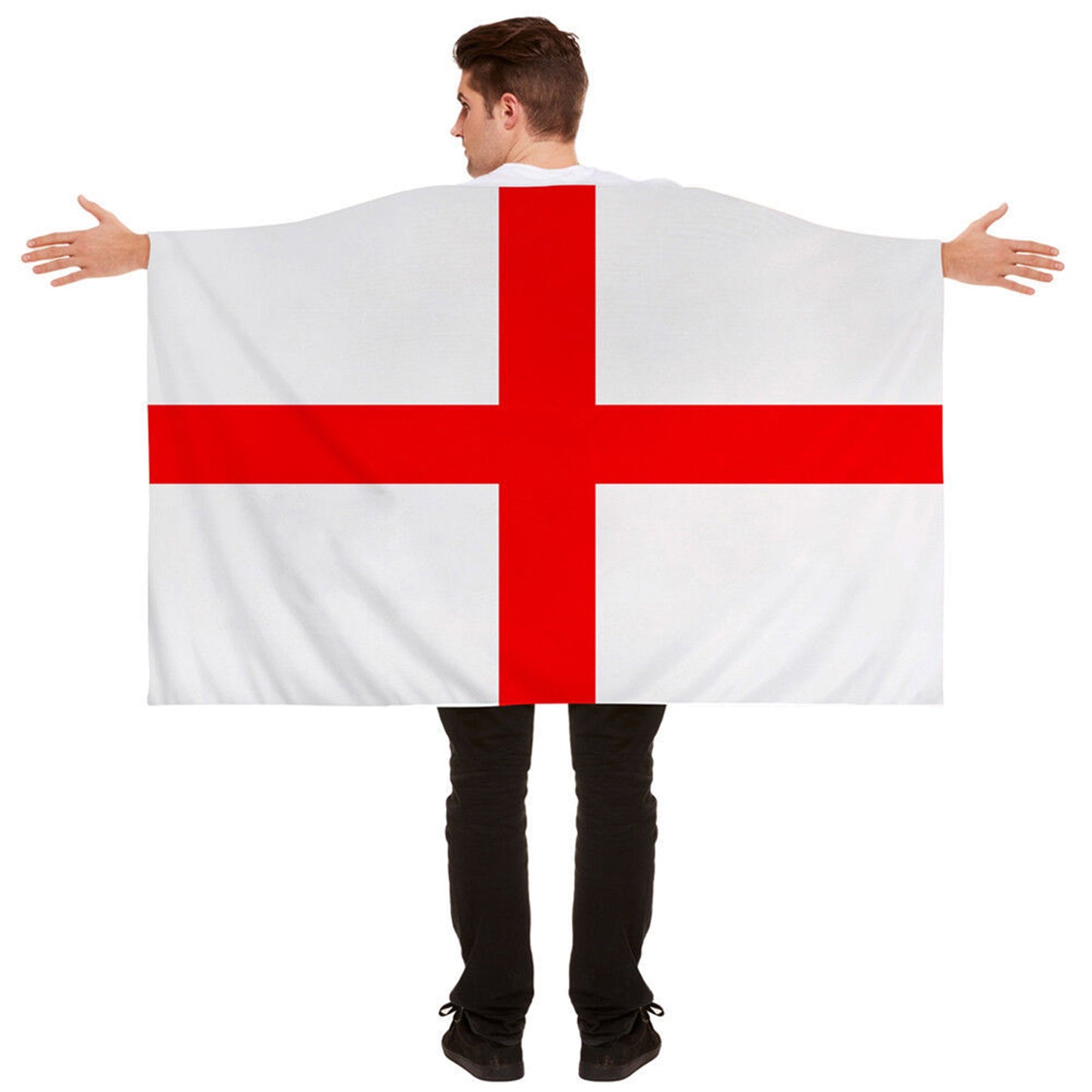 Wearable National Flag Cape | Large Body Flag & Cheering Banner for Sports Fans & Supporters (90x150cm)
