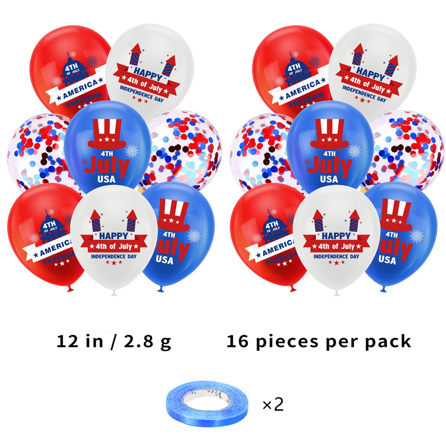 Happy 4th of July Banner & Balloon Kit | Complete USA Independence Day Party Decoration Set