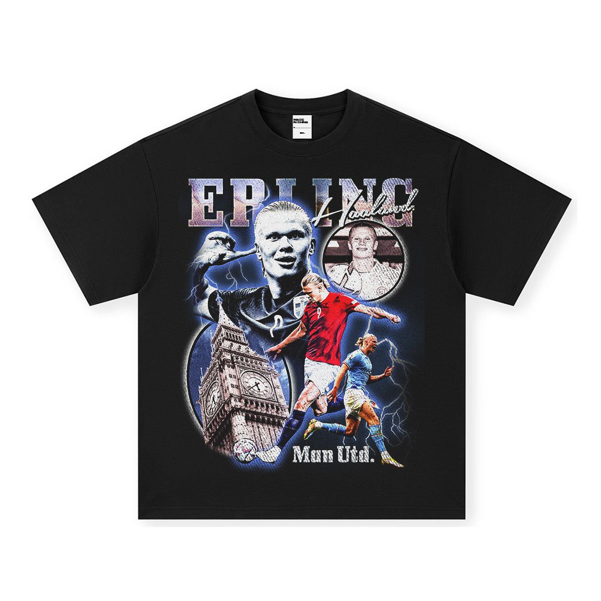 Retro Football Icon Graphic Tee – Washed Oversized Street Style T-Shirt for Men