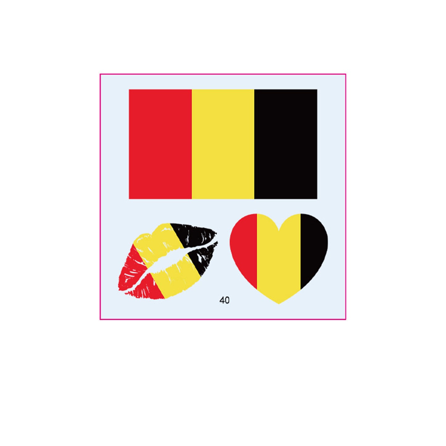 50PCS Premium National Flag Temporary Tattoos | 60x60mm Waterproof Fan Face Stickers