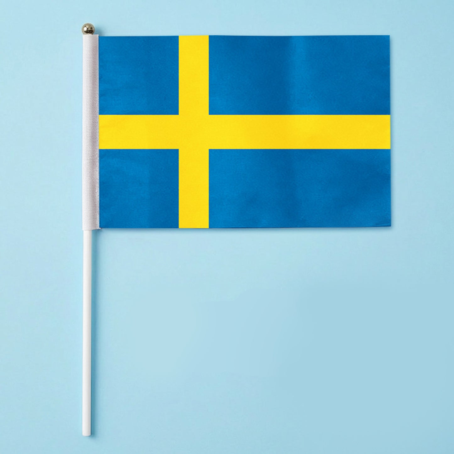 Handheld National Flag with Stick | Small Cheering Banner for Football Fans & World Cup Support (14x21cm)