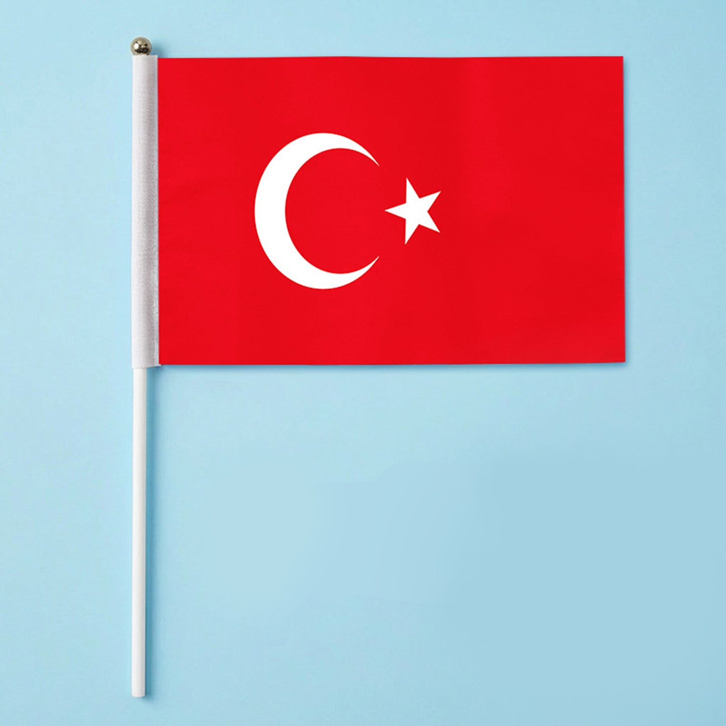 Handheld National Flag with Stick | Small Cheering Banner for Football Fans & World Cup Support (14x21cm)