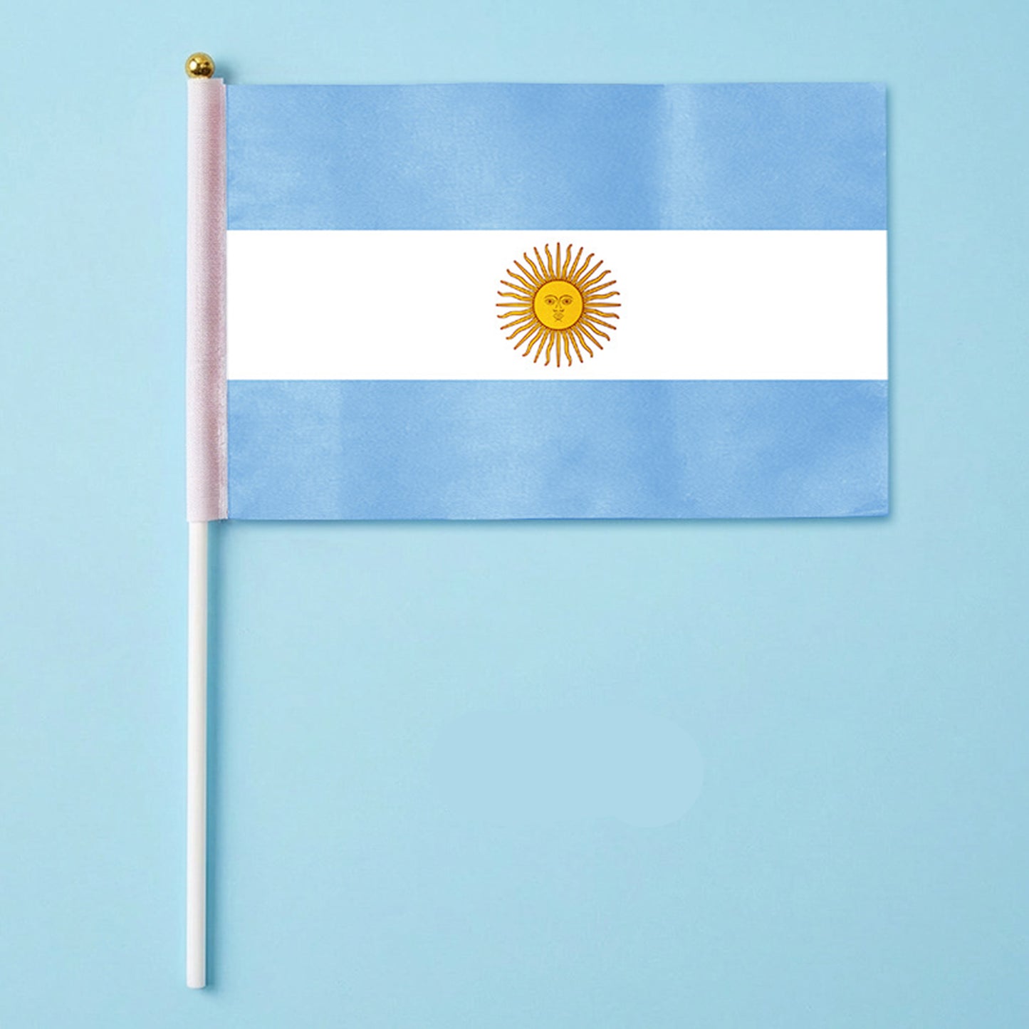 Handheld National Flag with Stick | Small Cheering Banner for Football Fans & World Cup Support (14x21cm)