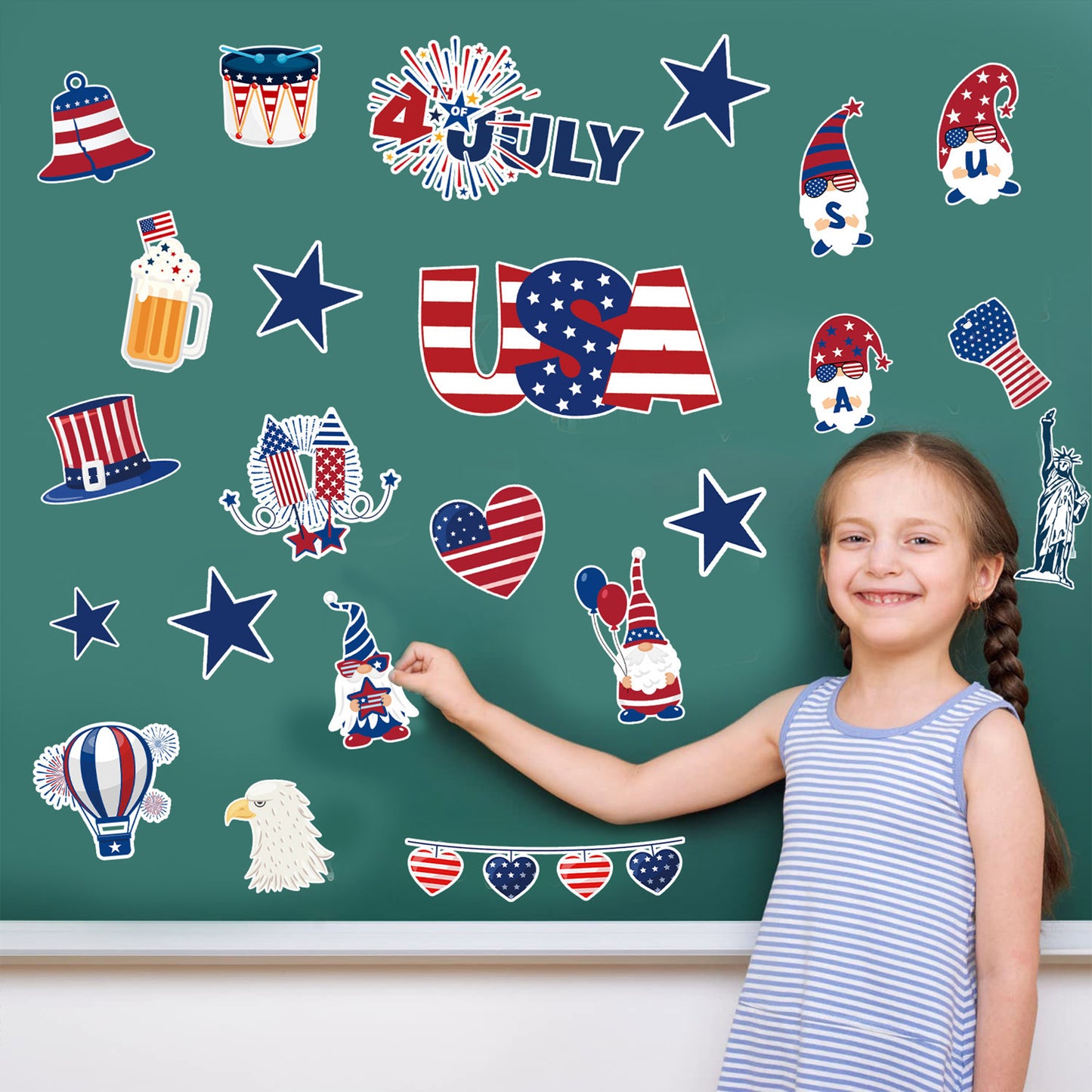32PCS USA Patriotic Sticker Pack for World Cup & July 4th