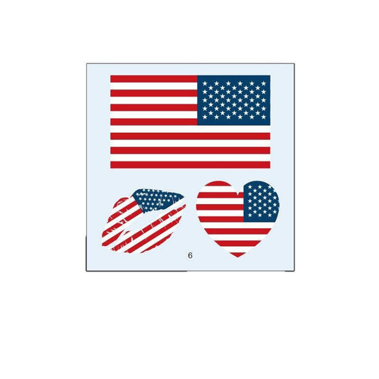 50PCS Premium National Flag Temporary Tattoos | 60x60mm Waterproof Fan Face Stickers