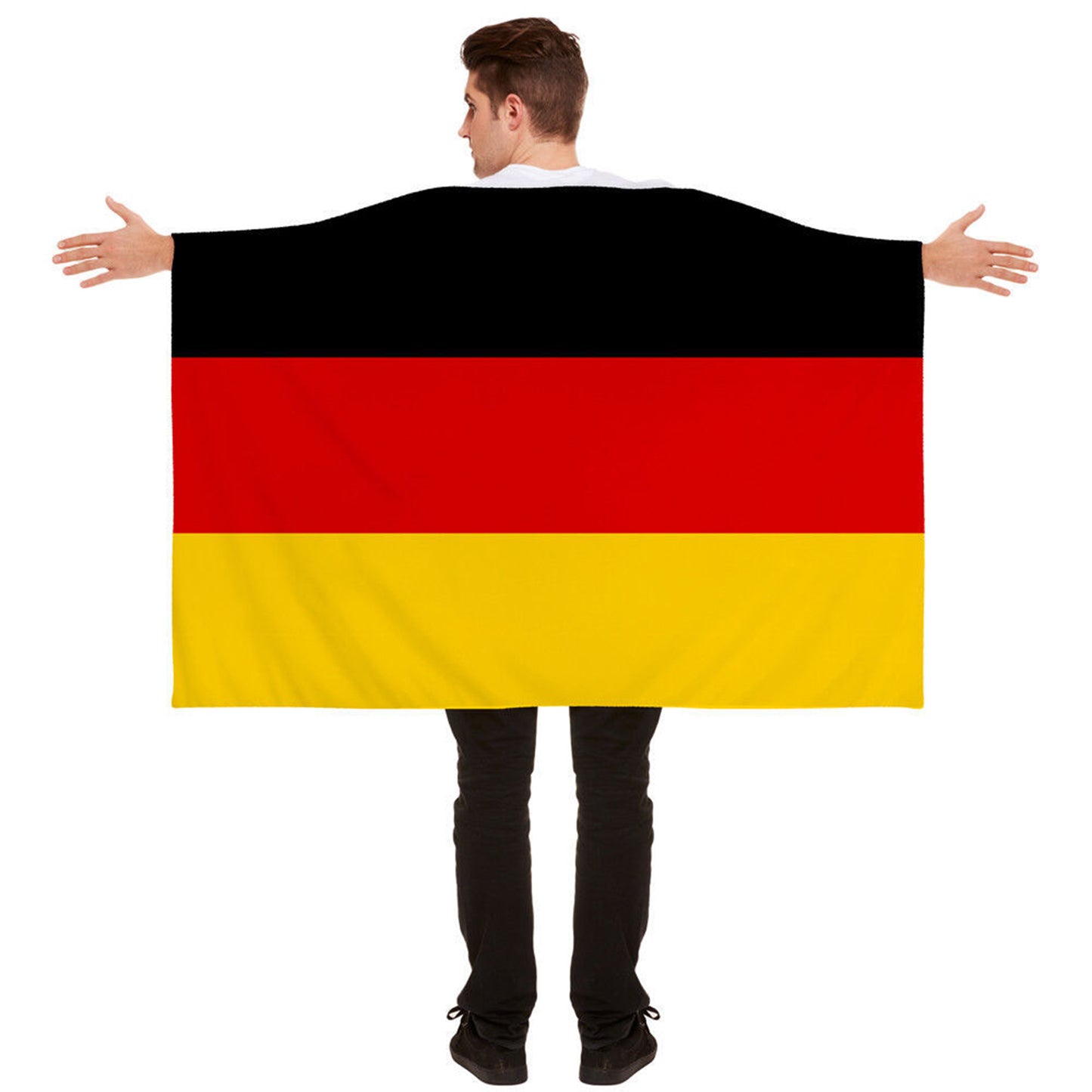 Wearable National Flag Cape | Large Body Flag & Cheering Banner for Sports Fans & Supporters (90x150cm)
