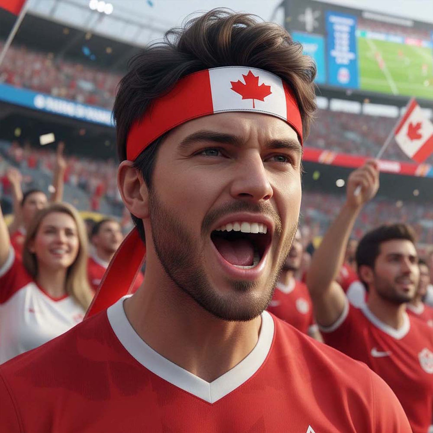 Argentina Flag Headband | "Sun of May" Sky Blue & White Striped Fan Bandana