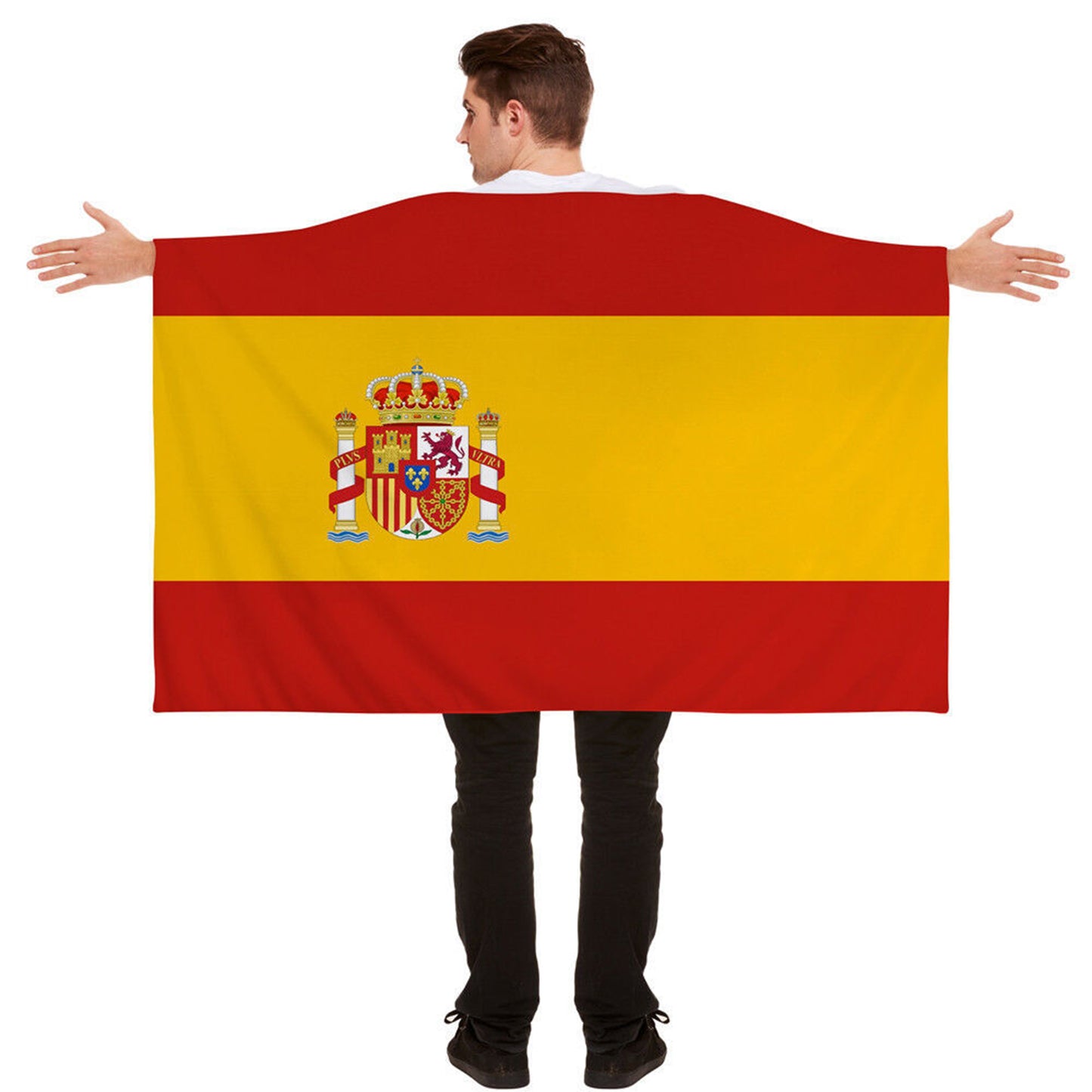 Wearable National Flag Cape | Large Body Flag & Cheering Banner for Sports Fans & Supporters (90x150cm)
