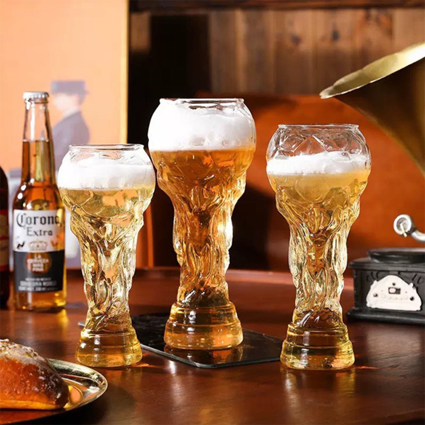 World Cup Theme Beer Glass | Creative Football Shape Beer Mug (450ml/600ml/800ml) for Bar & Watch Parties