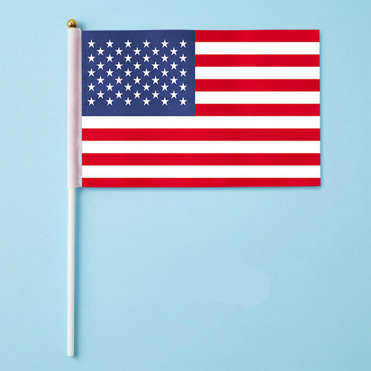 Handheld National Flag with Stick | Small Cheering Banner for Football Fans & World Cup Support (14x21cm)
