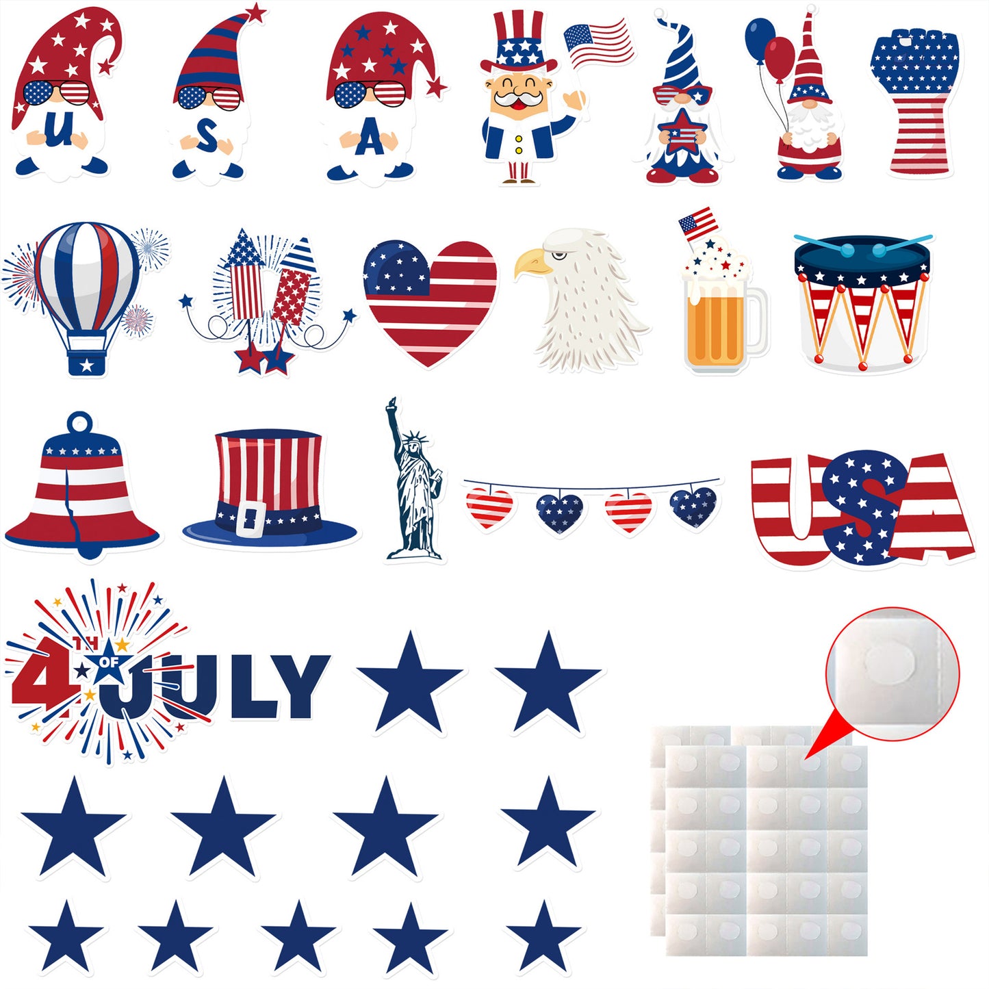 32PCS USA Patriotic Sticker Pack for World Cup & July 4th