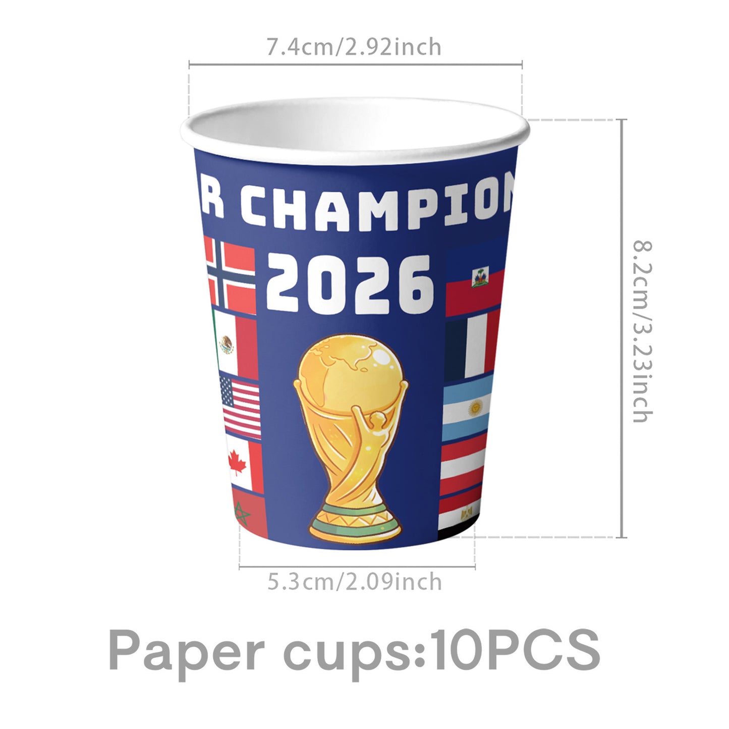 World Cup 2026 Party Tableware Set | Soccer Disposable Kit for 10 Guests