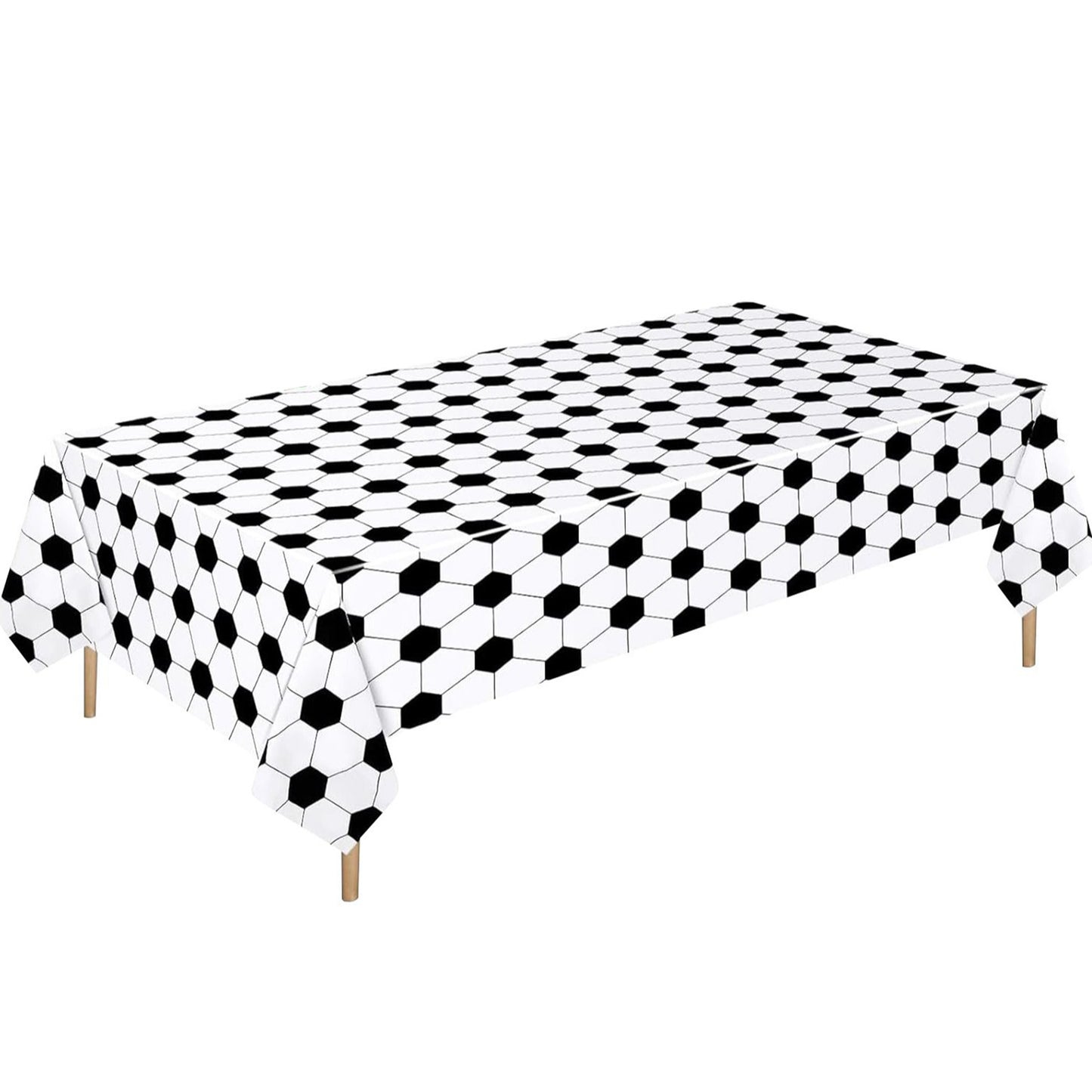 Soccer Ball Print Disposable Tablecloth | Large Waterproof Table Cover for World Cup & Sports Parties