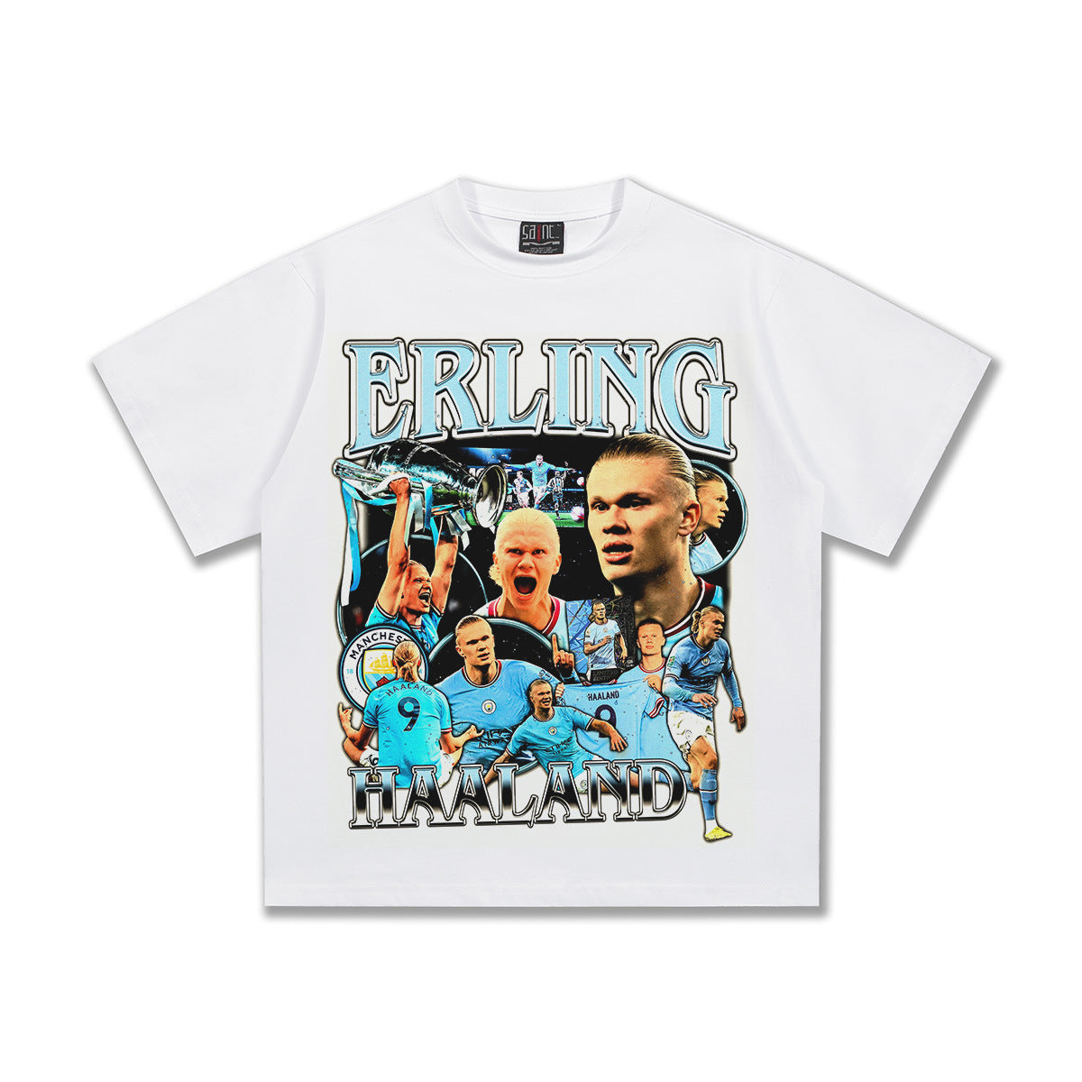 Retro Football Icon Graphic Tee – Washed Oversized Street Style T-Shirt for Men