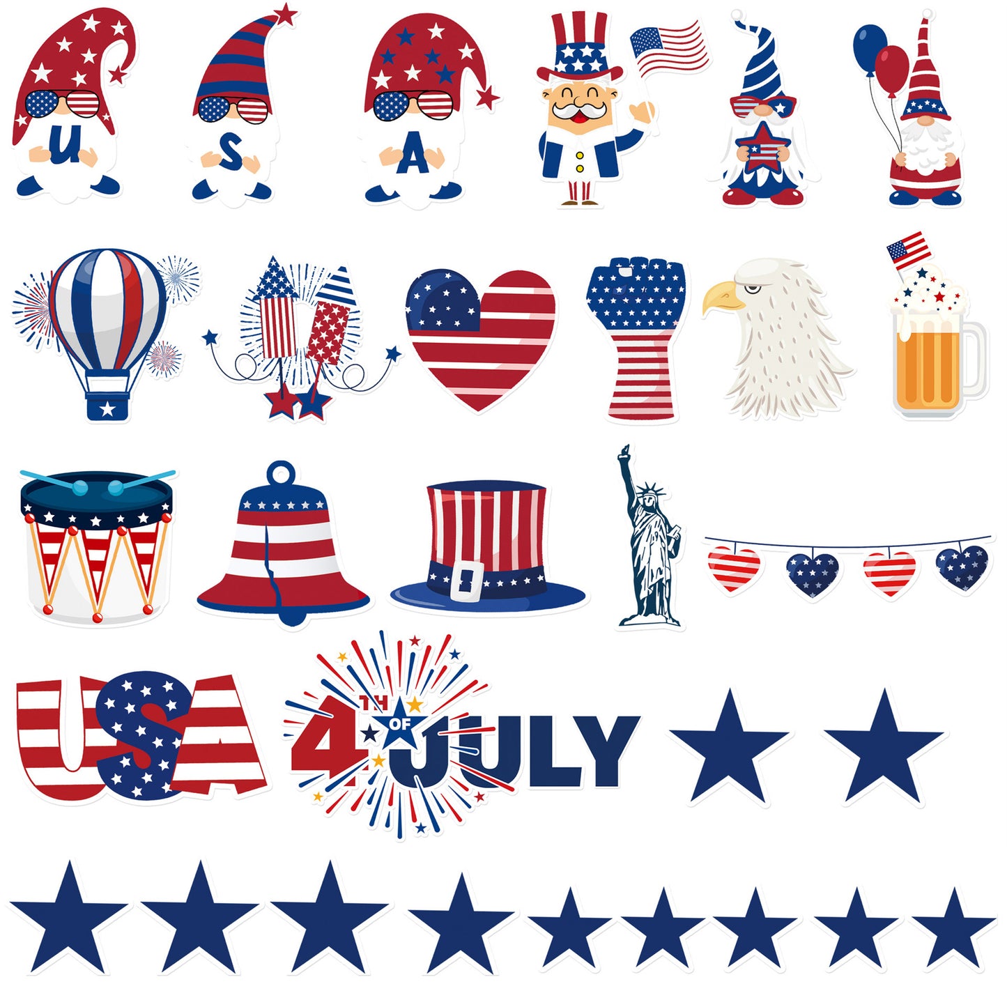 32PCS USA Patriotic Sticker Pack for World Cup & July 4th