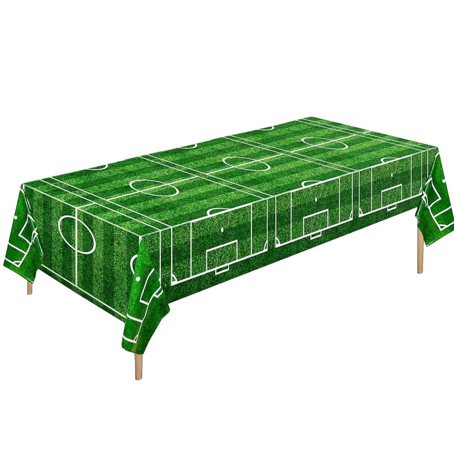 Soccer Ball Print Disposable Tablecloth | Large Waterproof Table Cover for World Cup & Sports Parties
